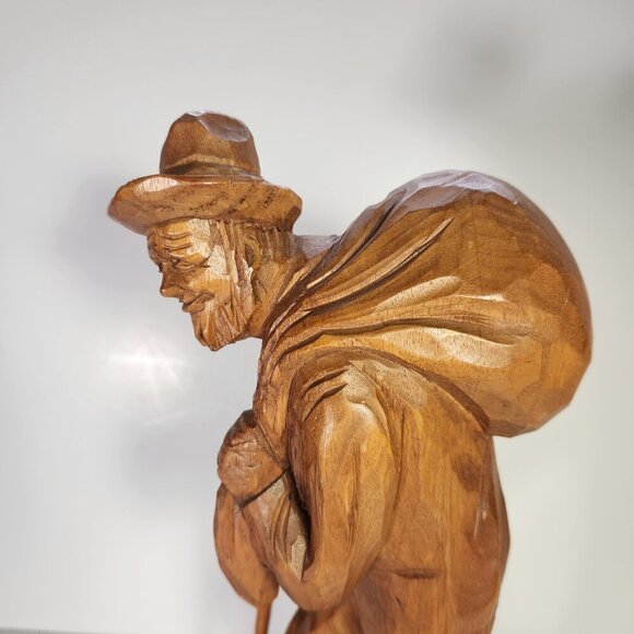 Folk Art Quebec Wood Carving P.E Caron Monumental Basswood Vintage 1960s-70s - Picture 12 of 13